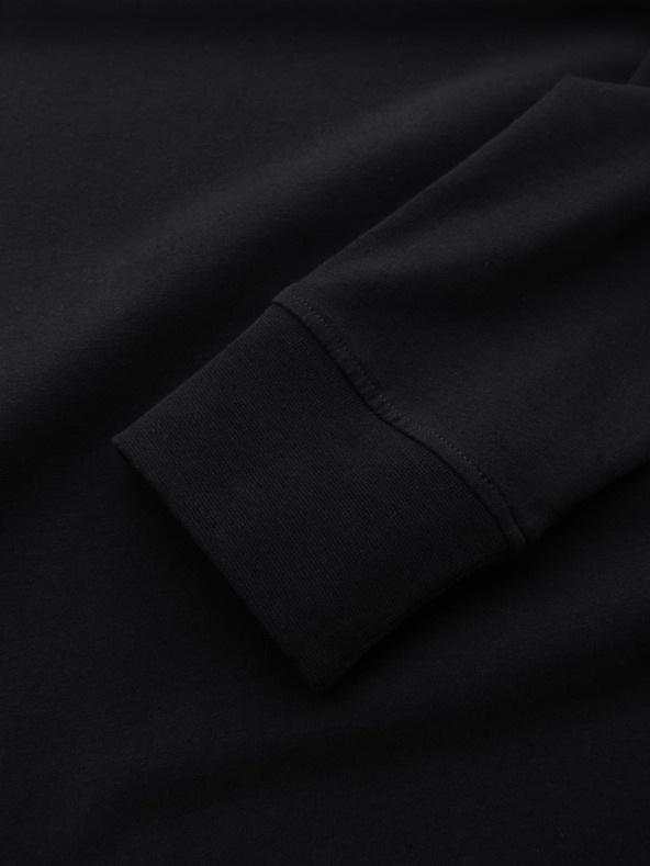 Ombre Clothing Pánské bavlněné tričko LOOSE FIT s dlouhým rukávem a kulatým výstřihem - černé V1 OM-LSBC-0129 Ombre Clothing