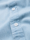 Ombre Clothing Pánská džínová košile s vyšívanou kapsou - světle modrá Ombre Clothing