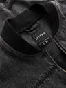 Ombre Clothing Pánská džínová bunda bomber s efektem stone wash - černá V2 OM-JADJ-0163 Ombre Clothing