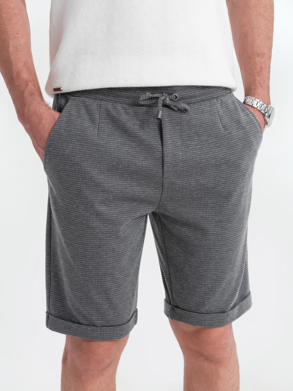 Ombre Clothing Pánské strukturované pletené kraťasy s elastickým pasem Ombre Clothing