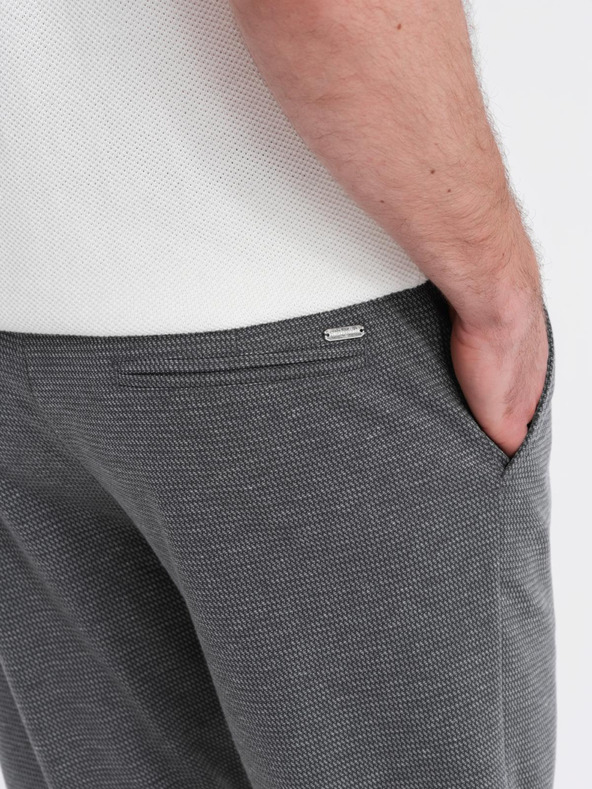 Ombre Clothing Pánské strukturované pletené kraťasy s elastickým pasem Ombre Clothing
