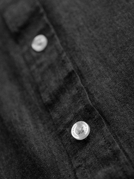 Ombre Clothing Pánská džínová košile s vyšívanou kapsou Ombre Clothing