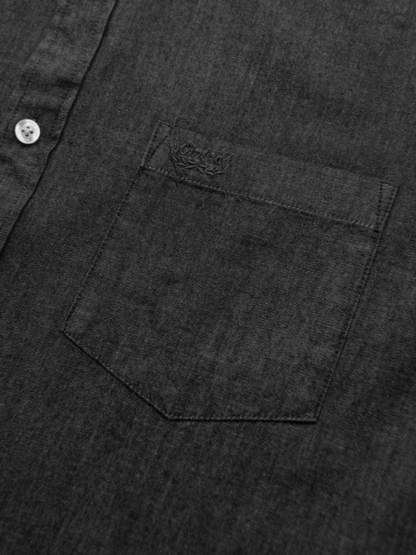 Ombre Clothing Pánská džínová košile s vyšívanou kapsou Ombre Clothing