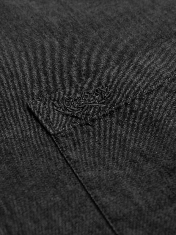 Ombre Clothing Pánská džínová košile s vyšívanou kapsou Ombre Clothing