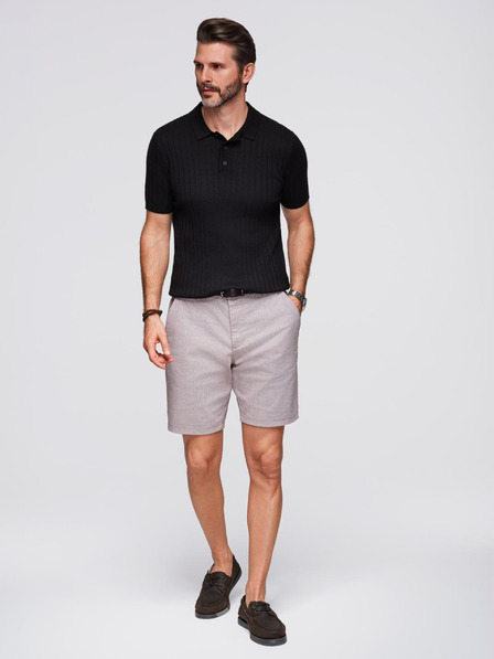 Ombre Clothing Pánská polokošile SLIM FIT z viskózy se svislými pruhy Ombre Clothing