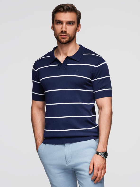 Ombre Clothing Pánská polokošile z viskózy s vodorovnými pruhy Ombre Clothing