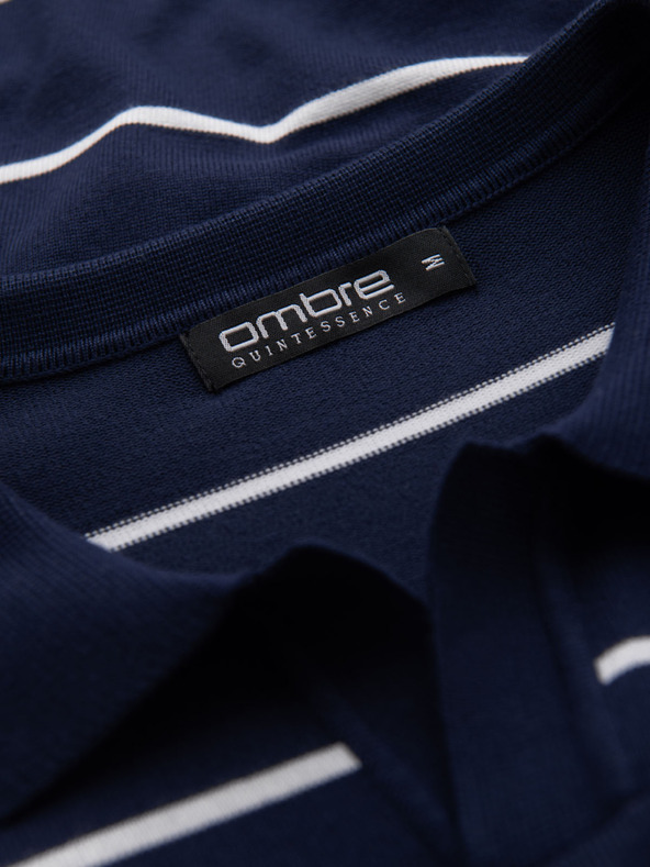 Ombre Clothing Pánská polokošile z viskózy s vodorovnými pruhy Ombre Clothing