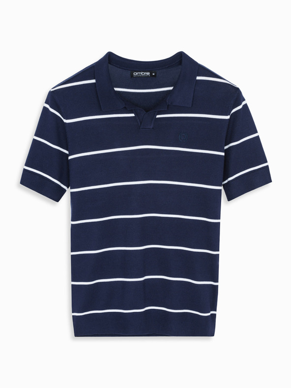 Ombre Clothing Pánská polokošile z viskózy s vodorovnými pruhy Ombre Clothing