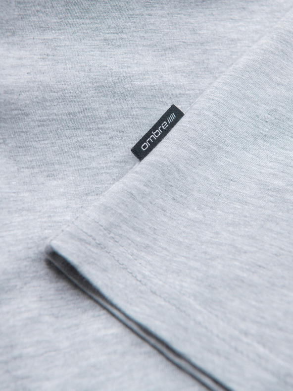 Ombre Clothing Světle šedé pánské basic tričko Ombre Clothing