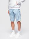 Ombre Clothing Pánské krátké džínové šortky s ozdobným prošíváním - světle modré