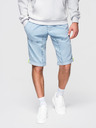 Ombre Clothing Pánské krátké džínové šortky s ozdobným prošíváním - světle modré