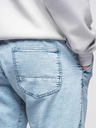 Ombre Clothing Pánské krátké džínové šortky s ozdobným prošíváním - světle modré