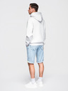 Ombre Clothing Pánské krátké džínové šortky s ozdobným prošíváním - světle modré
