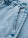 Ombre Clothing Pánské krátké džínové šortky s ozdobným prošíváním - světle modré