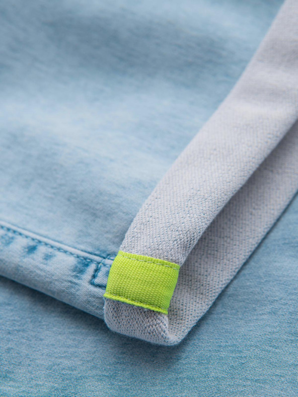 Ombre Clothing Pánské krátké džínové šortky s ozdobným prošíváním - světle modré