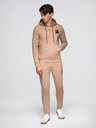 Ombre Clothing Pánská mikina s kapucí + tepláky - hnědá