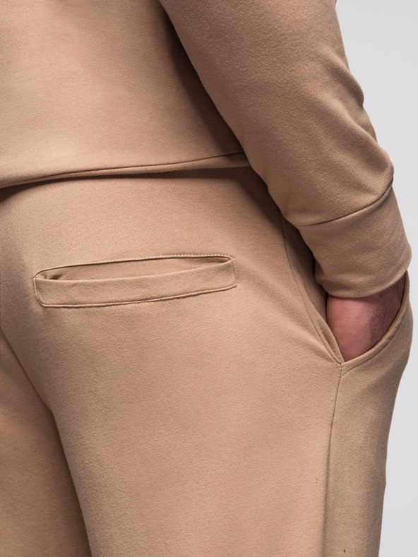 Ombre Clothing Pánská mikina s kapucí + tepláky - hnědá