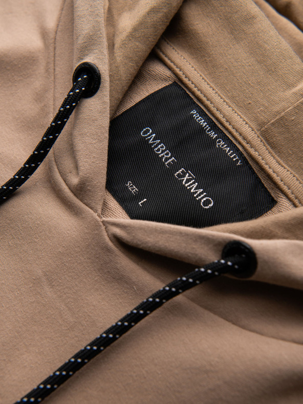 Ombre Clothing Pánská mikina s kapucí + tepláky - hnědá