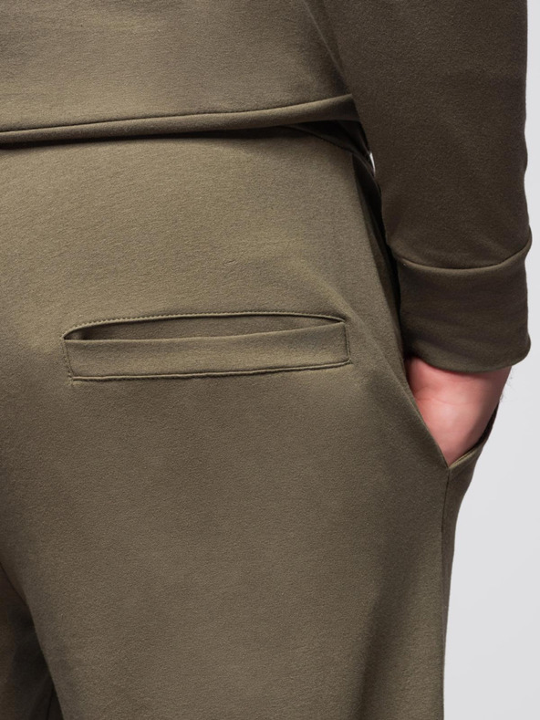 Ombre Clothing Pánská mikina s kapucí + tepláky - olivová