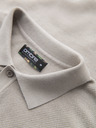 Ombre Clothing Pánské bavlněné polo tričko ze strukturovaného úpletu - béžové