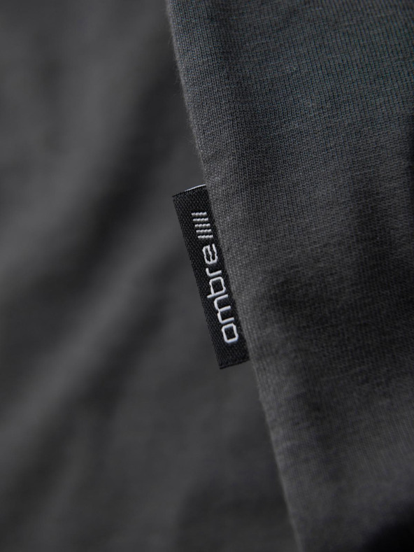 Ombre Clothing Pánské klasické bavlněné tričko BASIC -šedé