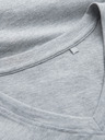 Ombre Clothing Šedé pánské bavlněné basic tričko s výstřihem Ombre Clothing