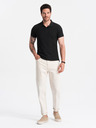 Ombre Clothing Černé pánské basic polo tričko Ombre Clothing