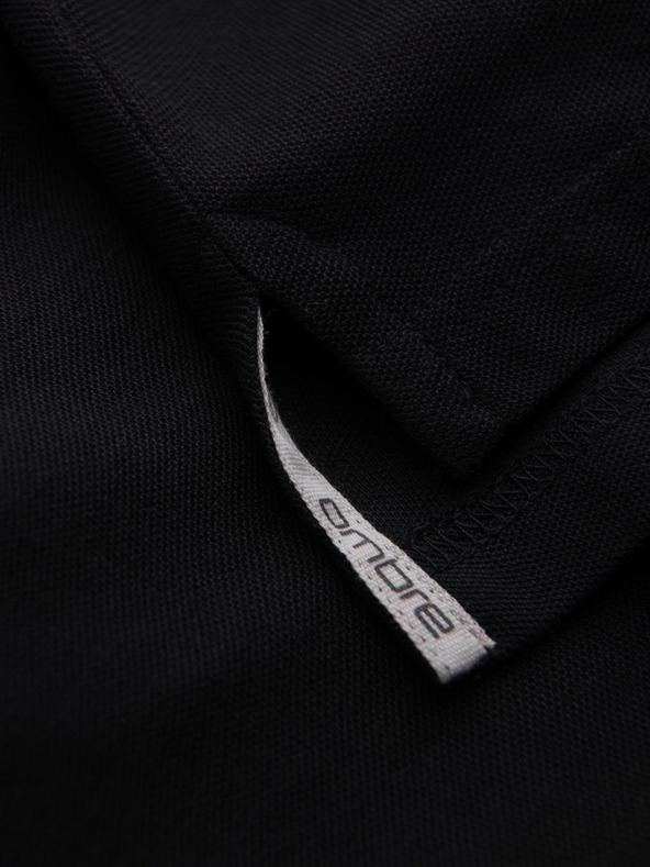 Ombre Clothing Černé pánské basic polo tričko Ombre Clothing