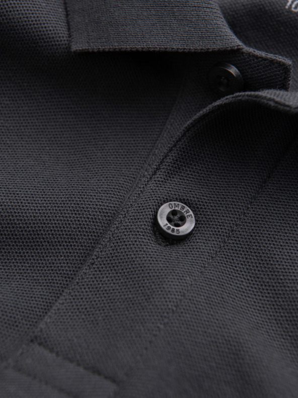 Ombre Clothing Šedé pánské basic polo tričko Ombre Clothing