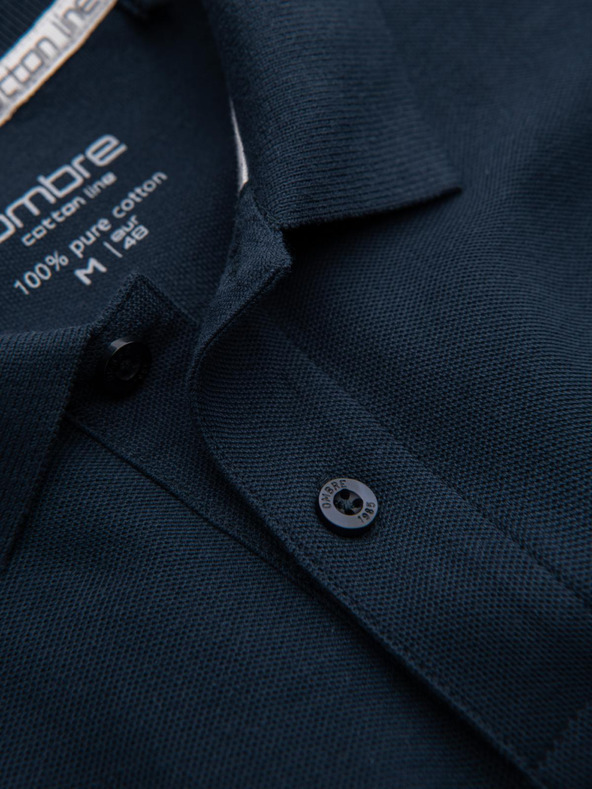 Ombre Clothing Tmavě modré pánské basic polo tričko Ombre Clothing