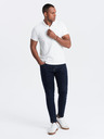 Ombre Clothing Bílé pánské basic polo tričko Ombre Clothing