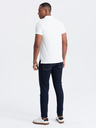Ombre Clothing Bílé pánské basic polo tričko Ombre Clothing