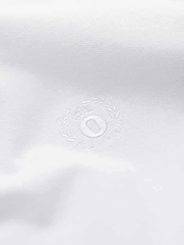 Ombre Clothing Bílé pánské basic polo tričko Ombre Clothing