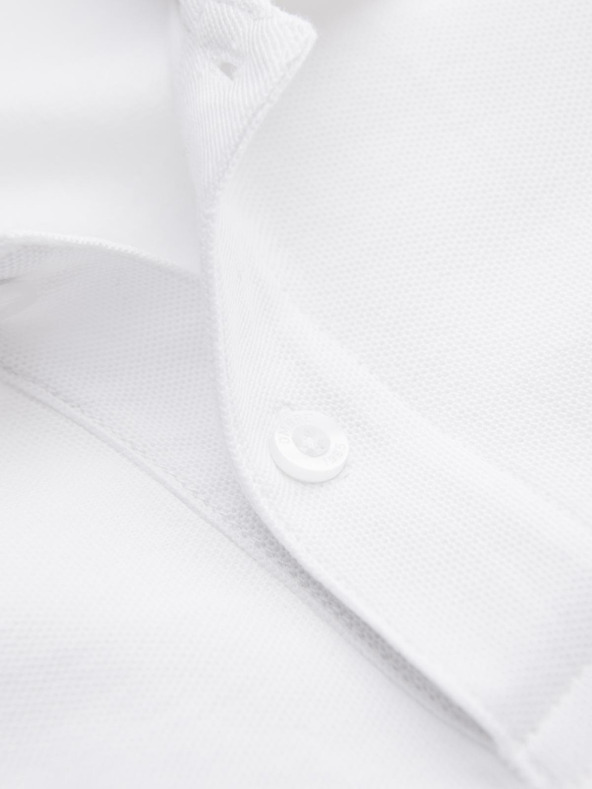 Ombre Clothing Bílé pánské basic polo tričko Ombre Clothing