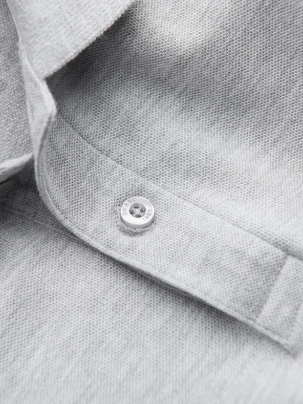 Ombre Clothing Světle šedé pánské basic polo tričko Ombre Clothing