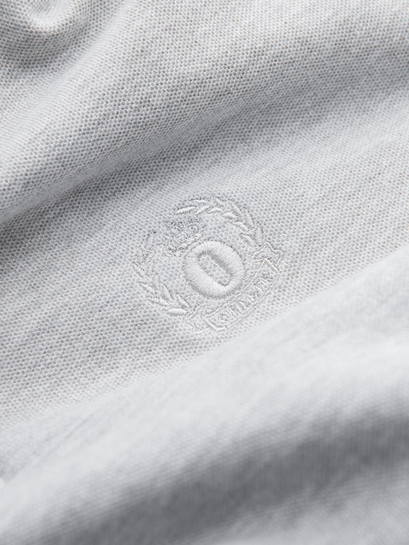 Ombre Clothing Světle šedé pánské basic polo tričko Ombre Clothing