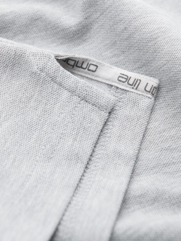 Ombre Clothing Světle šedé pánské basic polo tričko Ombre Clothing