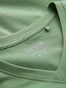 Ombre Clothing Bavlněné klasické pánské tričko BASIC s výstřihem do V - zelené V11 OM-TSBS-0145 Ombre Clothing
