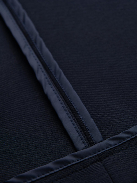 Ombre Clothing Pánské tmavě modré sako SLIM z jemně strukturovaného úpletu