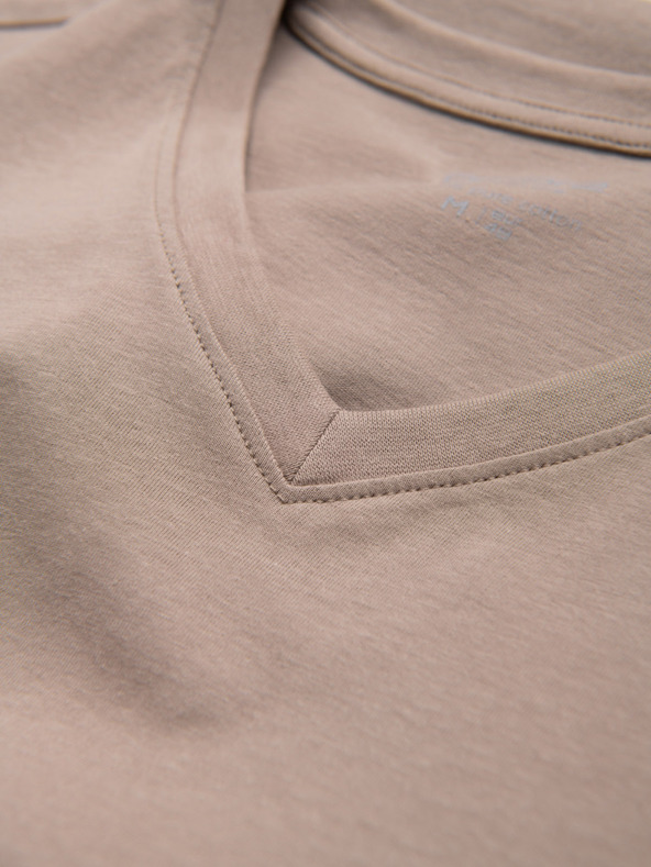 Ombre Clothing Šedá pánské bavlněné basic tričko s výstřihem Ombre Clothing