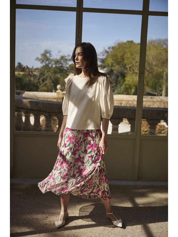 Moodo Košile s bouffant rukávy krémová Moodo