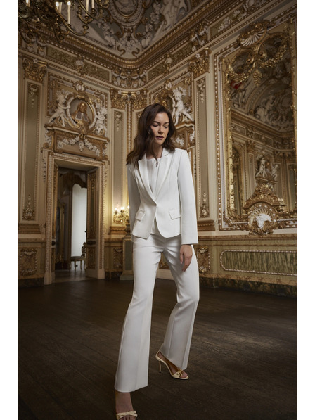 Moodo Jednořadý bílý sako Moodo