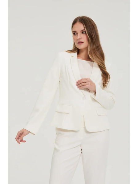 Moodo Jednořadý bílý sako Moodo