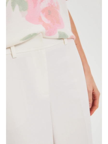 Moodo Kalhoty se širokými nohavicemi v hraně bílé Moodo