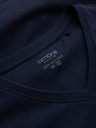 Ombre Clothing Tmavě modré pánské basic tričko s véčkovým výstřihem Ombre Clothing