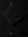 Ombre Clothing Pánský dlouhý jednořadý kabát s límcem a spodním pláštěm - černý V1 OM-COWC-0135 Ombre Clothing