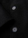 Ombre Clothing Pánský dlouhý jednořadý kabát s límcem a spodním pláštěm - černý V1 OM-COWC-0135 Ombre Clothing