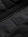 Ombre Clothing Prošívaná bunda bomber s kapucí a pletenými rukávy - černá V1 OM-JALP-0298 Ombre Clothing