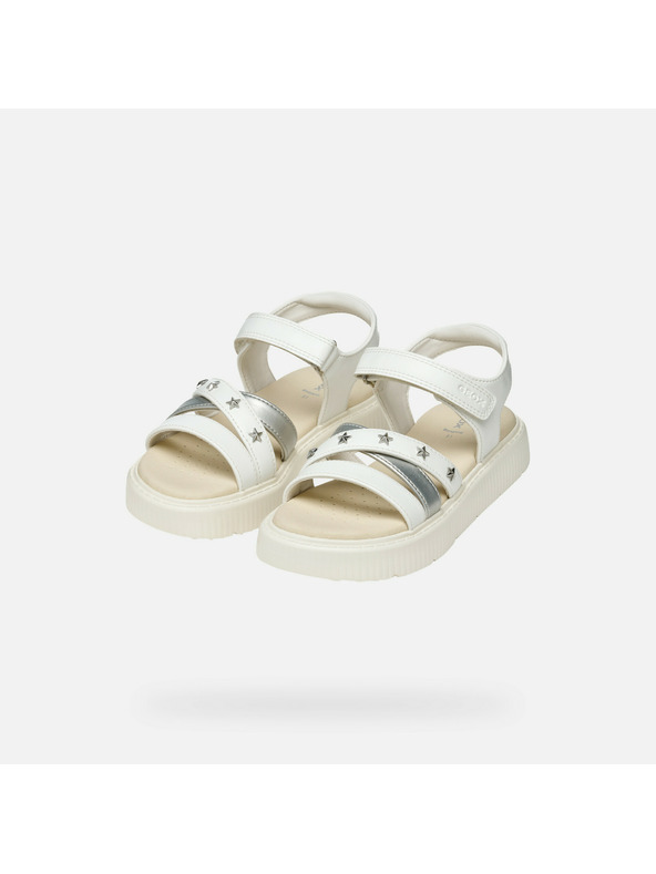 Geox Bílé dívčí sandály Geox Sandal Kodette Gir
