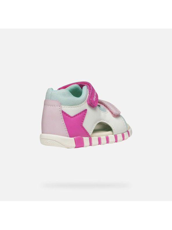 Geox Bílé dívčí barefoot sandály Geox Sandal Iupidoo Gir